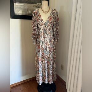 Free People Earthfolk sheer maxi dress with slip XS